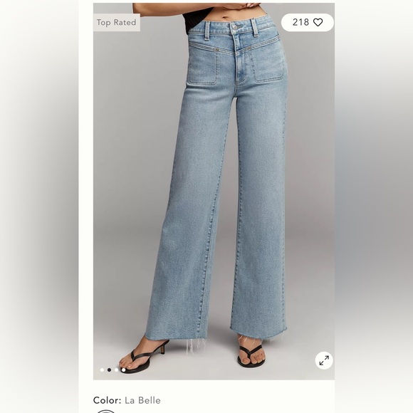 NWT🌷(29) PAIGE Anessa 31 Front Yoke High Rise Wide Leg Jeans